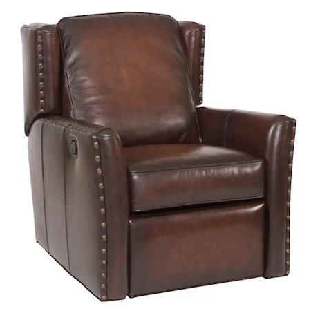 Traditional Glider Recliner with Nailhead Trim